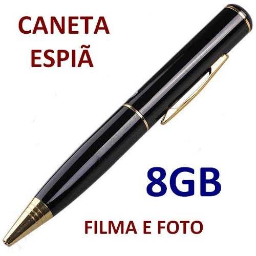 Caneta Filmadora 8GB -Dourada